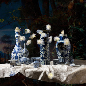 Delftware with Frozen Flowers